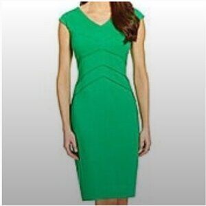 Antonio Melani Kelly Green Sheath Cocktail Dress Knee Length, 12